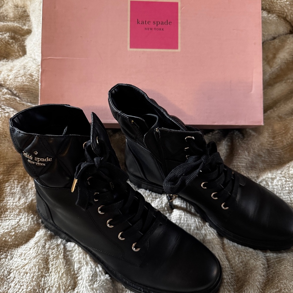 Kate Spade Black Combat Boots